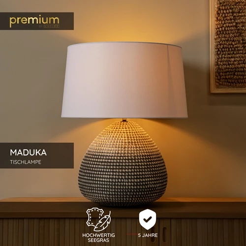 Lucide MADUKA - Tischlampe - Ø 45 cm - 1xE27 - Natürlich | Premium - USP